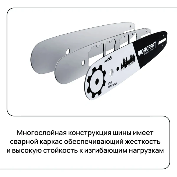 Шина для бензопилы, цепной, аккумуляторной мини-пилы длина 6", шаг 3,5 см, звеньев 36. WORCRAFT