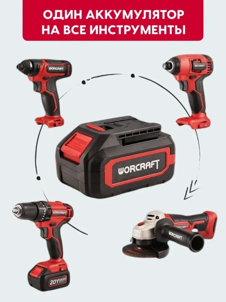 Мойка высокого давления аккумуляторная WORCRAFT с АКБ и ЗУ