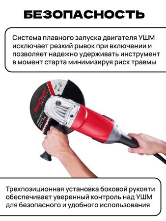 Болгарка электрическая УШМ 230 WORCRAFT