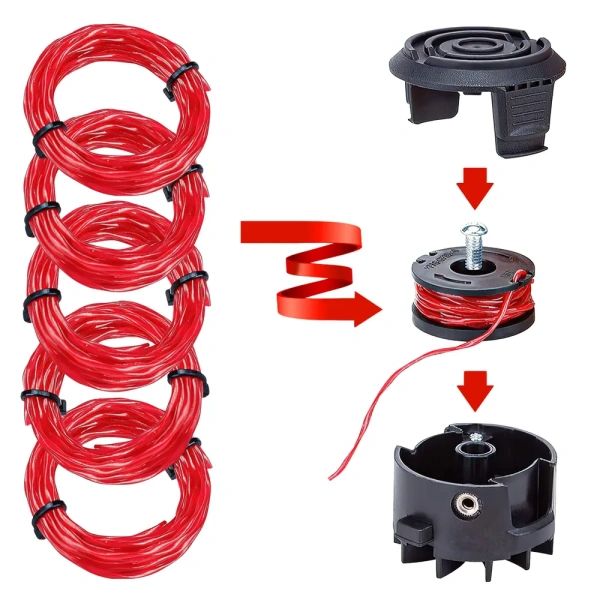 Леска для садового триммера 2 мм х 3 м витая. 5 штук WORCRAFT